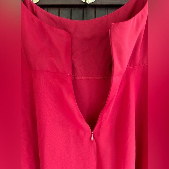 Y2K LORI ANN MONTREAL Babydoll Cherry Red Spaghetti Strap Tiered Slip Dress Sz L - Picture 13 of 15